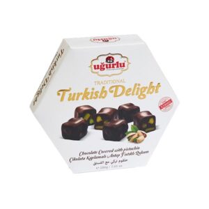 UGURLU Chocolate Covered Double Roasted Pistachio Turkish Delight