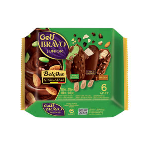 GOLF Bravo JR Multipack Trio Chocolate, Pistachio-Almond Ice Cream Stick 12.1oz (360ml) x 4