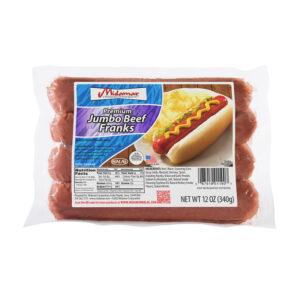 MIDAMAR Halal Jumbo Beef Franks 12oz (340g) x 12