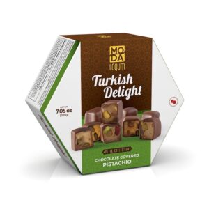 MODA Loqum Petek, Chocolate Covered Pistachio 7oz (200g) x 12